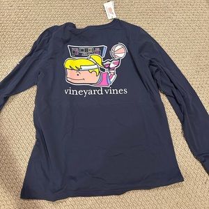 vineyard vines long sleeve t shirt, navy